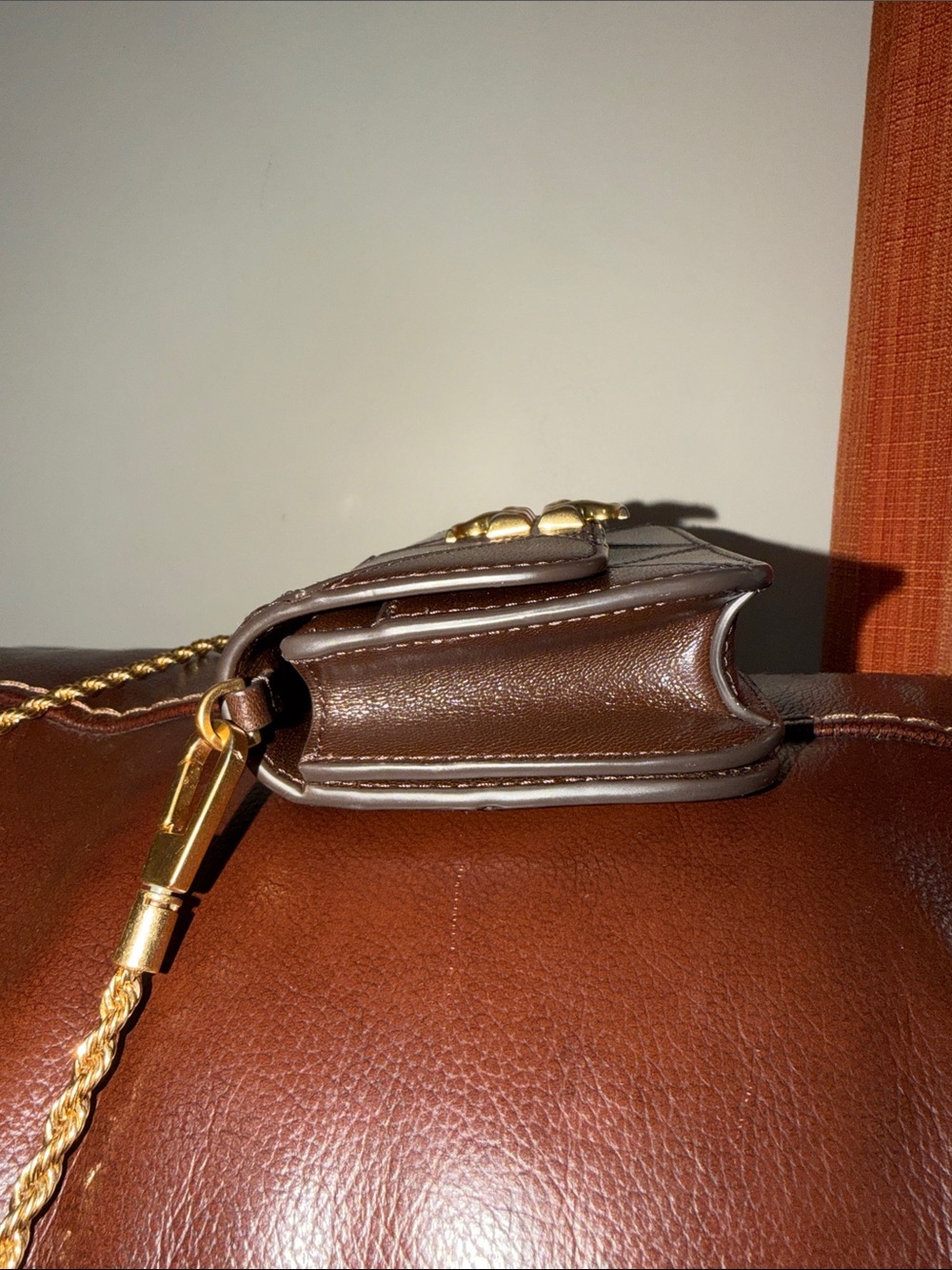 ‼️Tory Burch Eleanor Diamond Quilt Brown Leather Crossbody Bag - Picture 6 of 12